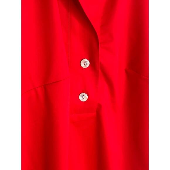Hinson Wu Aileen 3/4 Sleeve Button Back Shirt Dress Poppy Red Womens Size XS NWT - Picture 6 of 11